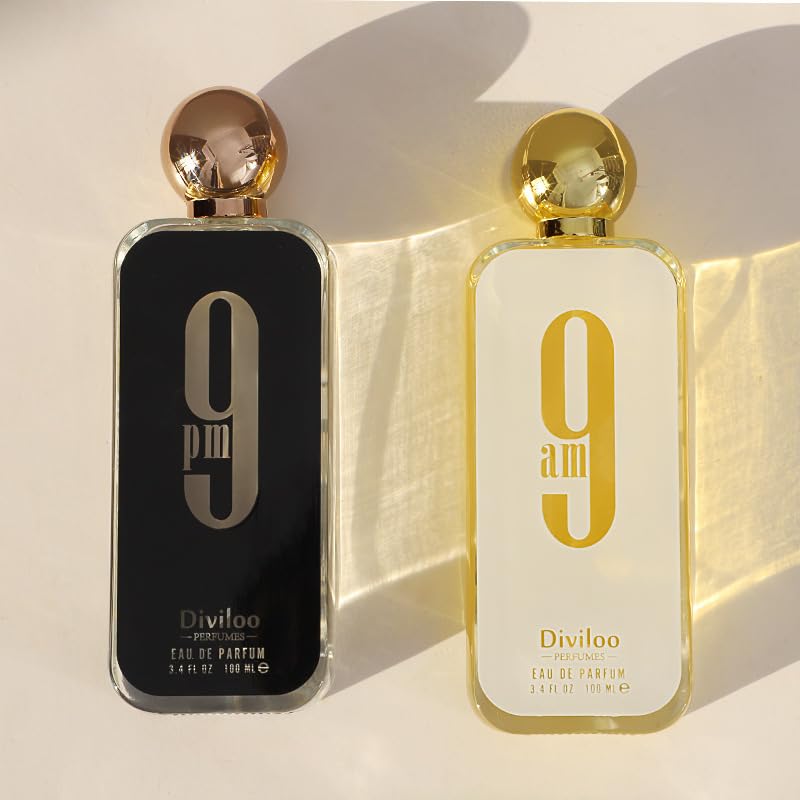 Diviloo 9PM Eau de Parfum for Men 3.4 Fl Oz, 9AM Eau De Toilette